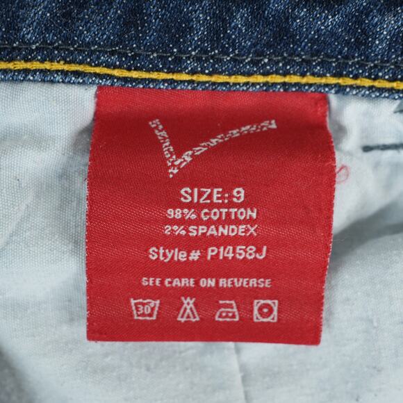 Vigoss Jeans Womens 9 Blue Straight Stretch Denim Mid Rise Contrast Stitch Y2K - Picture 7 of 11